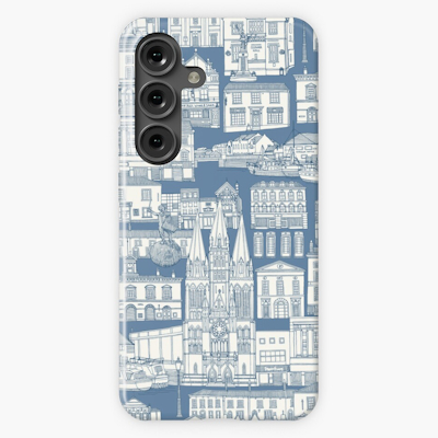 Truro toile cobalt denim redbubble samsung galaxy phone case sharon turner scrummy