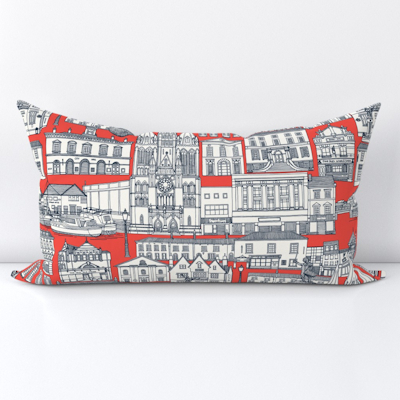 Truro toile indigo red spoonflower lumber throw pillow sharon turner scrummy
