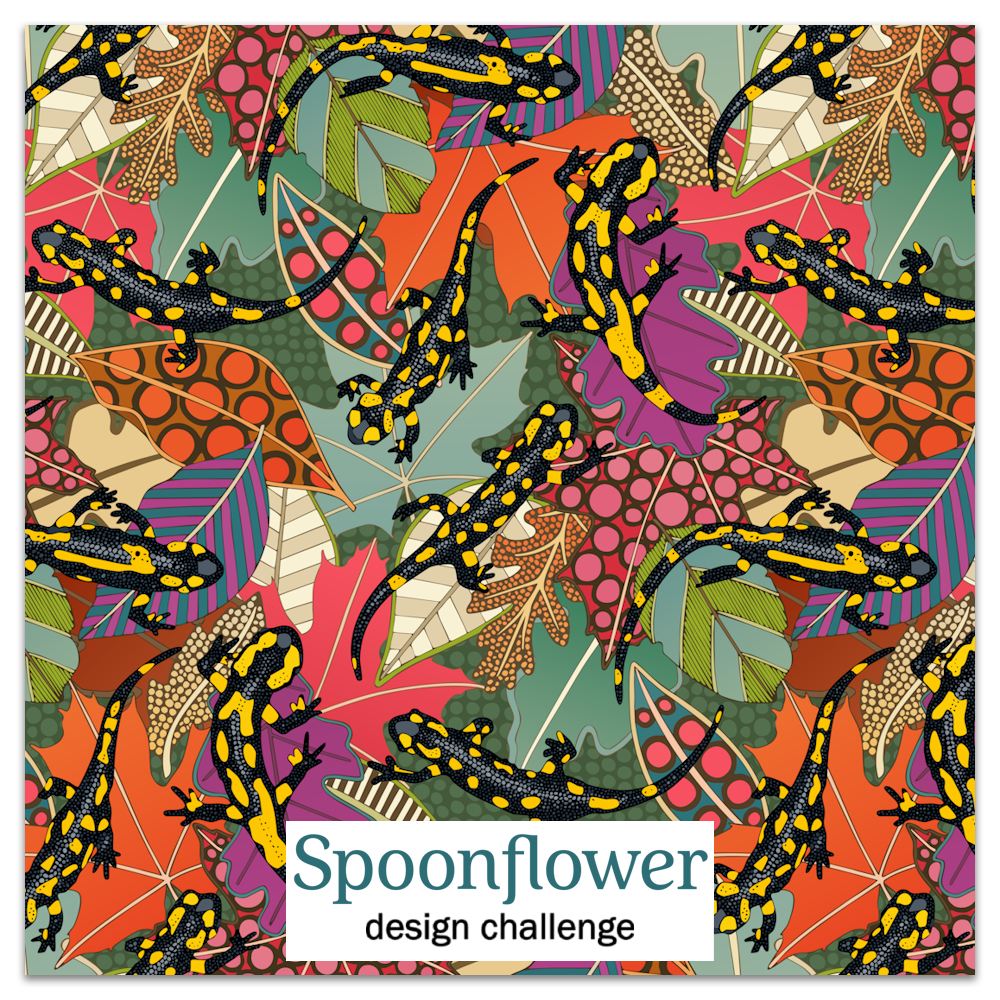 maximalist salamander forest craft maximalism design challenge link sharon turner scrummy spoonflower