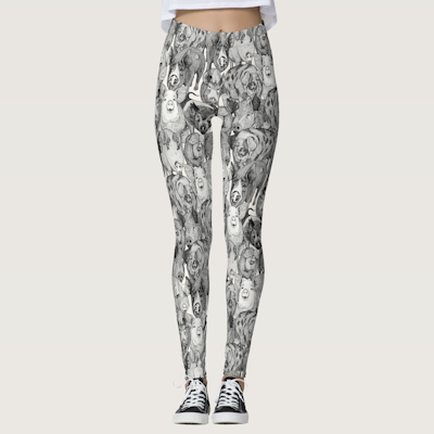 zazzle just pigs black half pearl leggings sharon turner scrummylicious