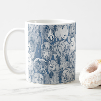 zazzle just pigs cobalt denim mug sharon turner scrummylicious