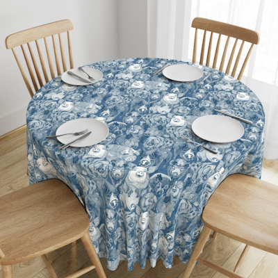 just pigs cobalt denim spoonflower round tablecloth sharon turner scrummy