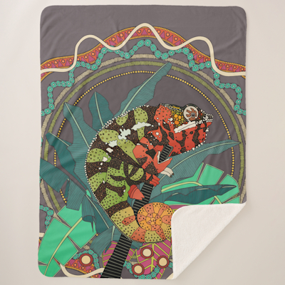 zazzle forest chameleon sherpa blanket sharon turner scrummylicious