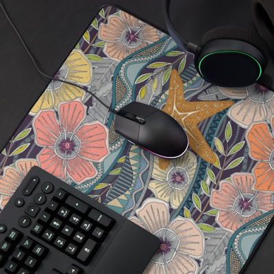 tropical waves mulberry redbubble desk mat sharon turner scrummy