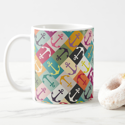 zazzle anchor herringbone mana coffee mug sharon turner scrummylicious