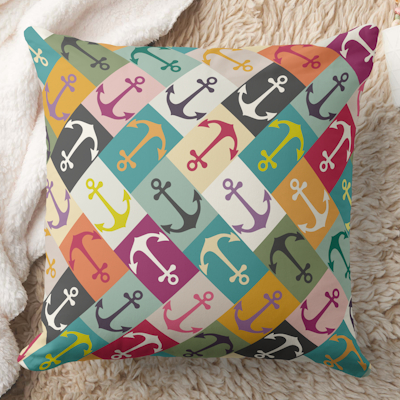 zazzle anchor herringbone mana throw pillow sharon turner scrummylicious