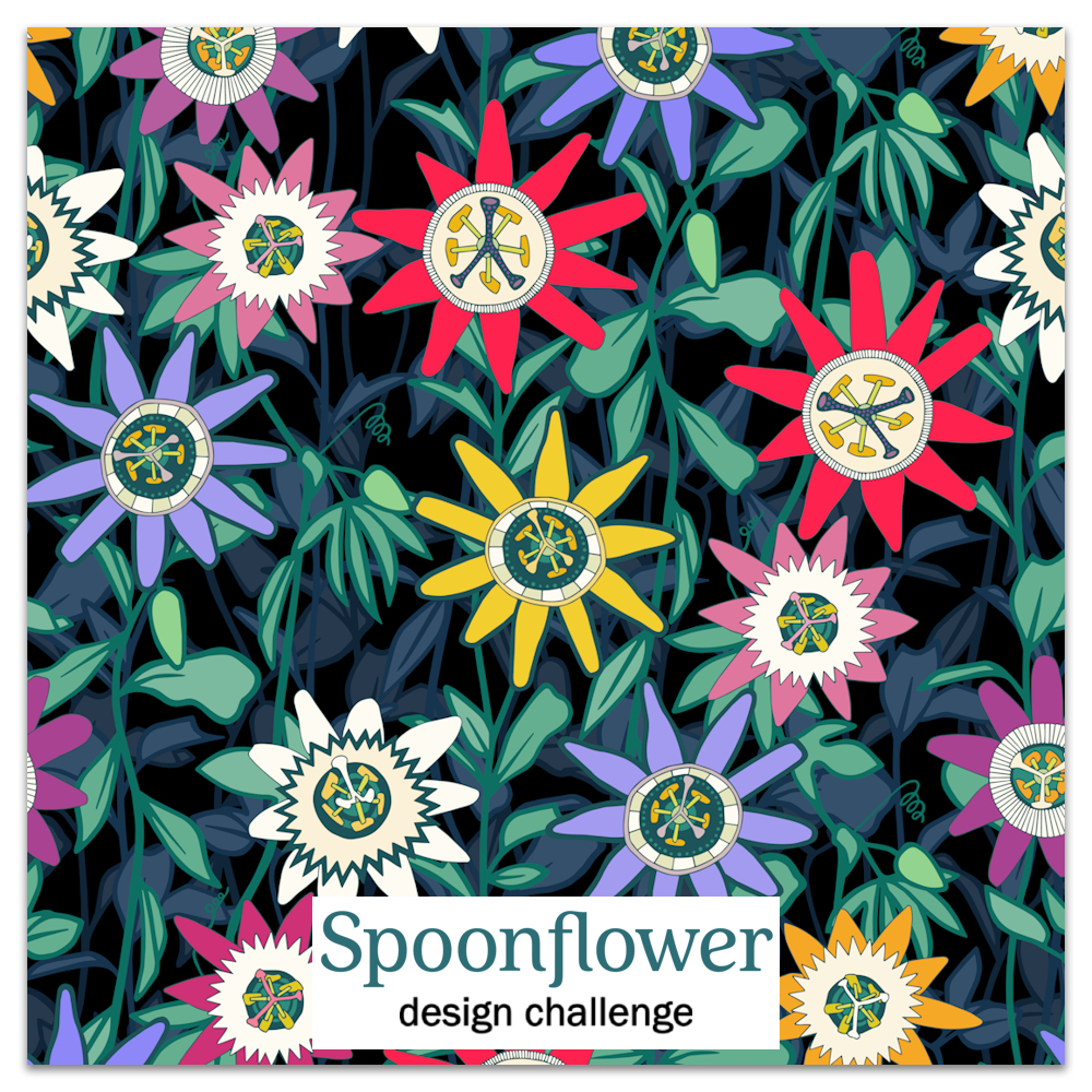 passiflora hothouse florals design challenge link sharon turner spoonflower