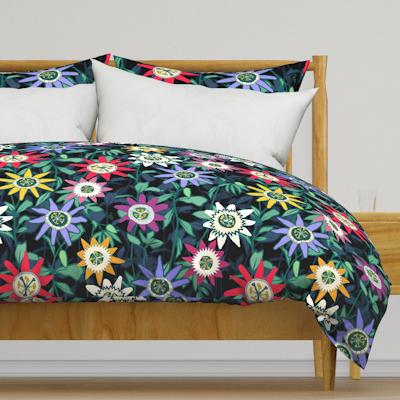 passiflora large spoonflower duvet cover sharon turner scrummy