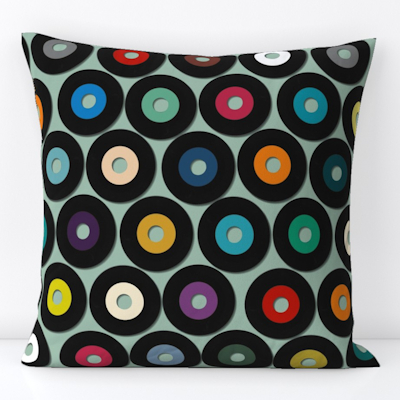 VINYL DUCK EGG BLUE spoonflower throw pillow sharon turner scrummy