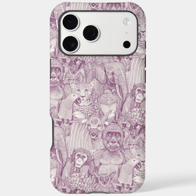 just african jungle animals purple half pearl zazzle case mate iPhone case sharon turner scrummylicious