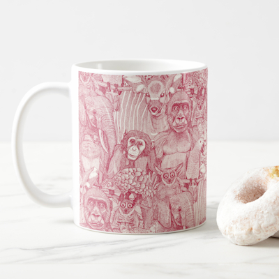 just african jungle animals viva magenta half pearl coffee mug zazzle sharon turner scrummylicious
