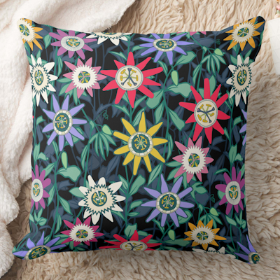 zazzle passiflora throw pillow sharon turner scrummylicious