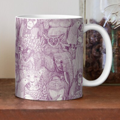 just african jungle animals purple half pearl redbubble classic mug sharon turner scrummy