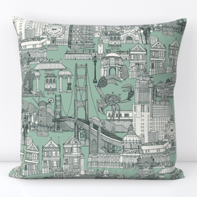 San Francisco toile balsam duck egg large spoonflower throw pillow sharon turner scrummy