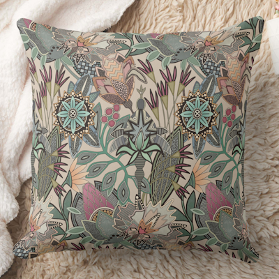 zazzle steampunk chintz beige throw pillow sharon turner scrummylicious