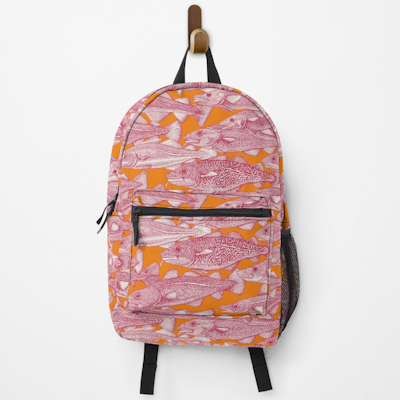 redbubble Atlantic cod viva magenta satsuma backpack sharon turner scrummy