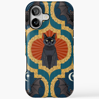 redbubble Halloween ogee blue orange iPhone case sharon turner scrummy