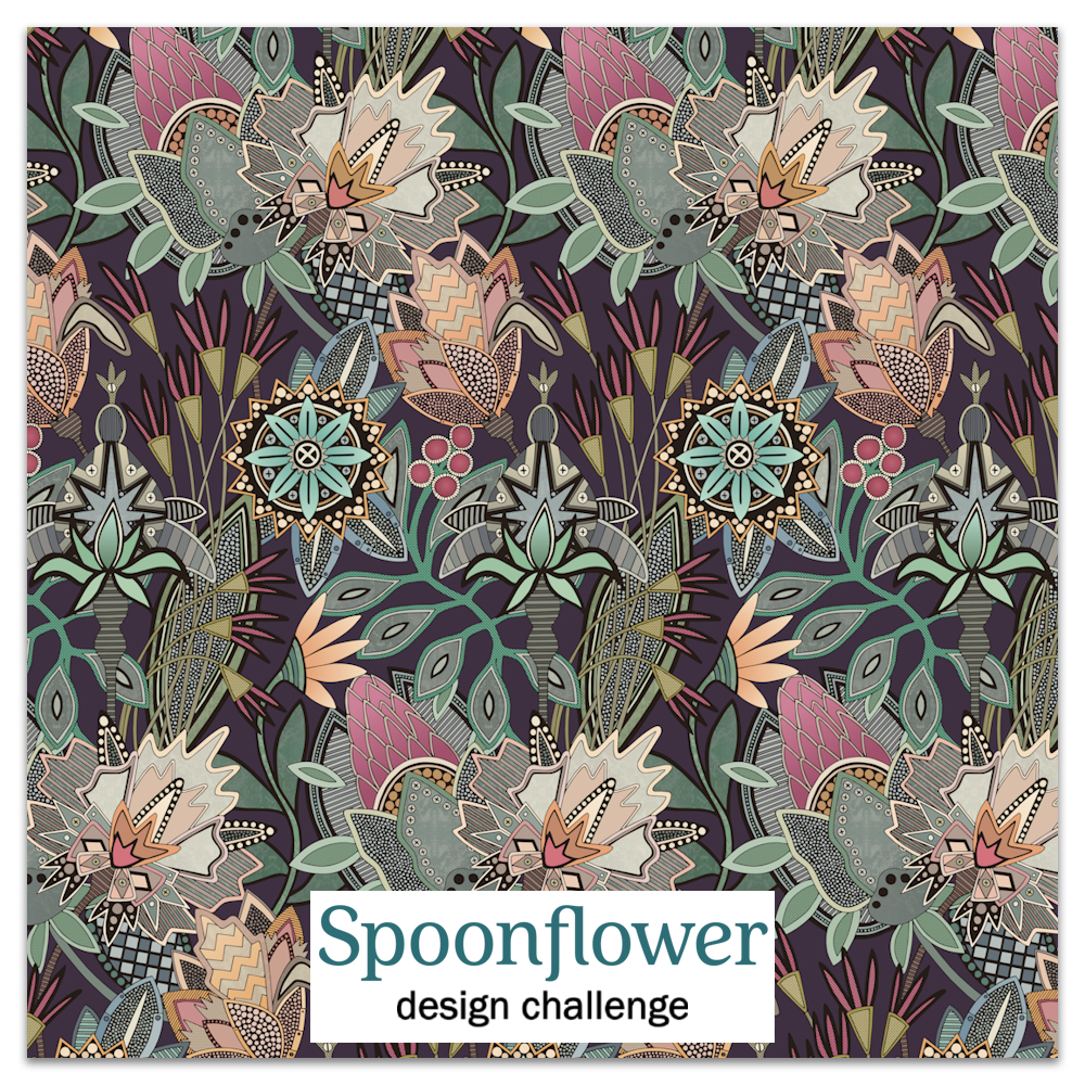 steampunk chintz grape for chintz revival challenge spoonflower sharon turner scrummy