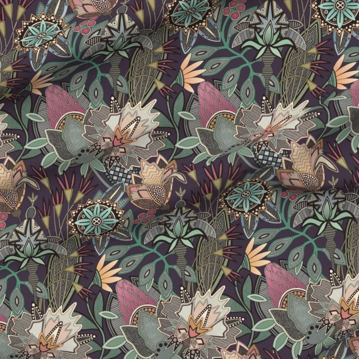 steampunk chintz grape spoonflower sharon turner scrummy