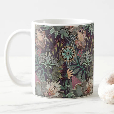 zazzle steampunk chintz grape coffee mug sharon turner scrummylicious