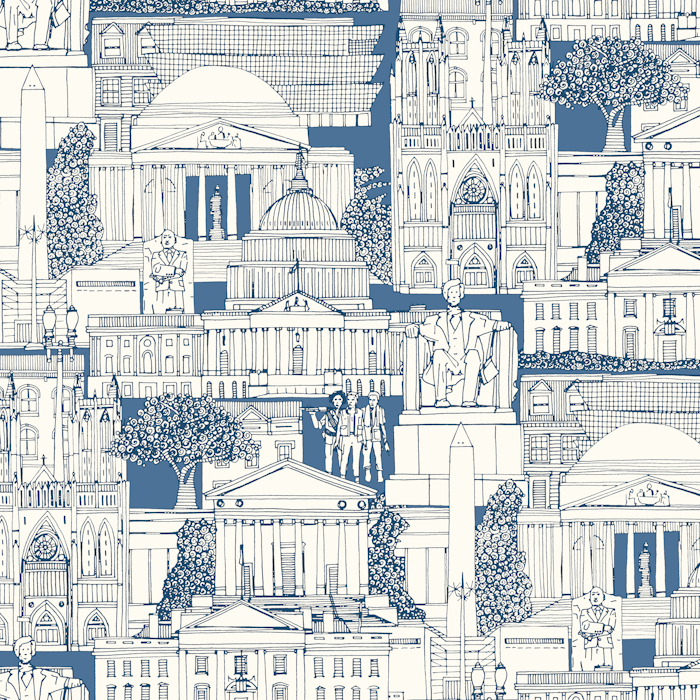 USA collection Washington DC toile blue sharon Turner scrummy redbubble