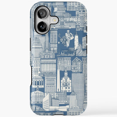 redbubble Boston toile cobalt denim iPhone magsafe tough case sharon turner scrummy