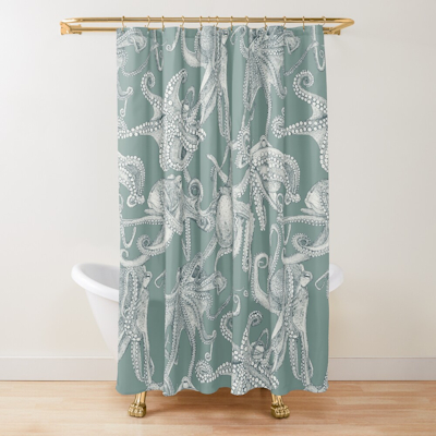 redbubble just octopuses apatite yucca shower curtain sharon turner scrummy
