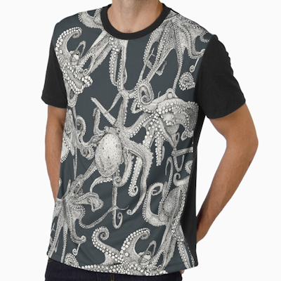 redbubble just octopuses black gunmetal graphic tee sharon turner scrummy