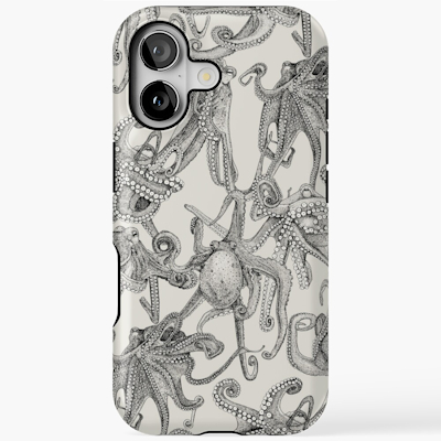 redbubble just octopuses black strong white iPhone magsafe tough case sharon turner scrummy