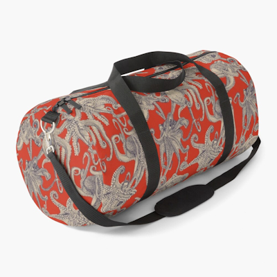 redbubble just octopuses retro duffle bag sharon turner scrummy