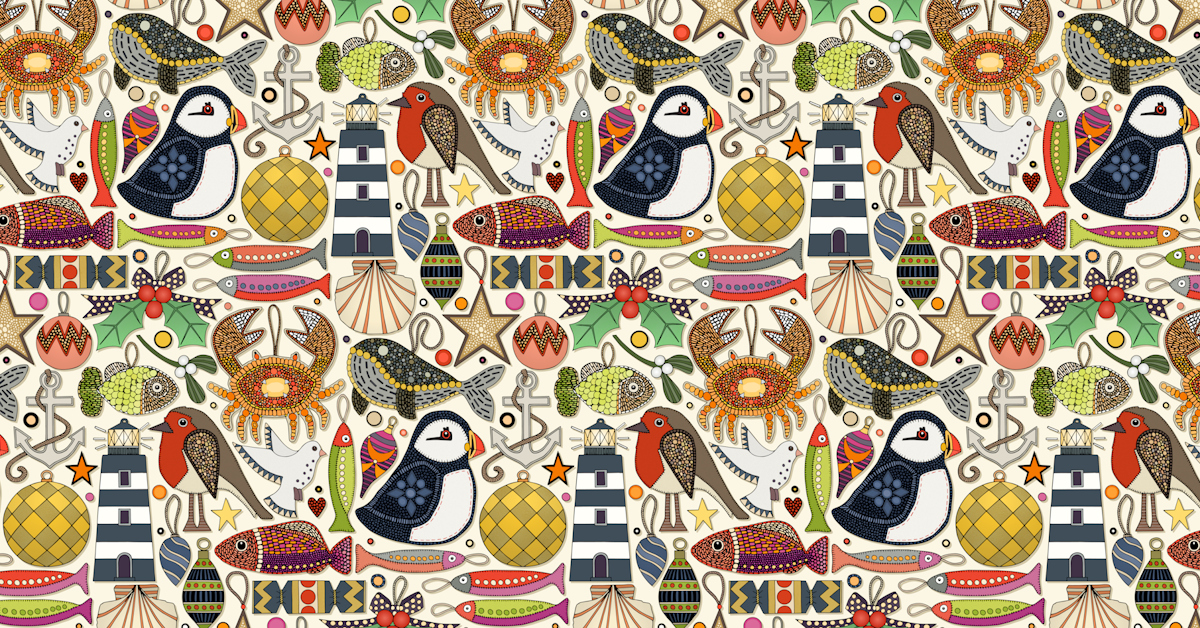 coastal christmas decorations pearl spoonflower sharon turner scrummy featured