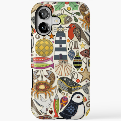 redbubble coastal christmas decorations pearl iPhone magsafe tough case sharon turner scrummy