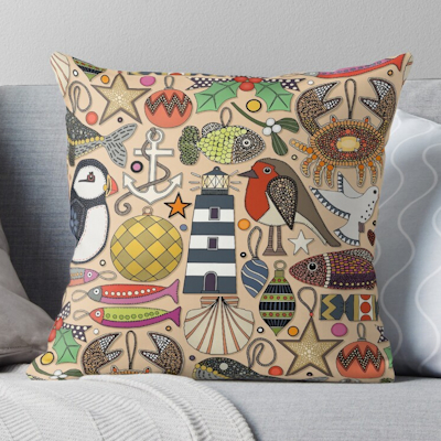 redbubble coastal christmas decorations sand throw pillow sharon turner scrummy