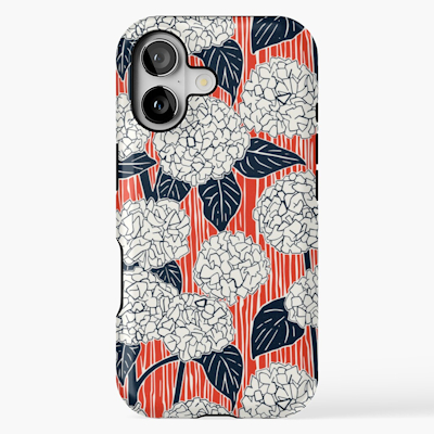 redbubble hydrangea indigo fire red iPhone magsafe tough case sharon turner scrummy