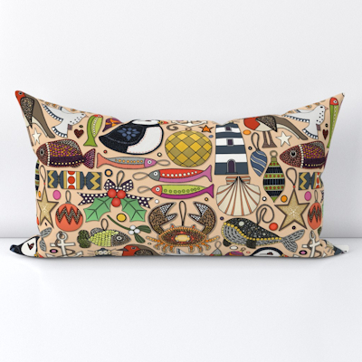 spoonflower coastal christmas decorations sand large lumbar throw pillow sharon turner scrummy