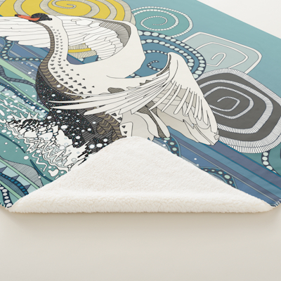 zazzle mute swan sherpa blanket sharon turner scrummylicious
