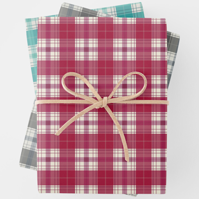zazzle plaid wrapping paper sharon turner scrummylicious