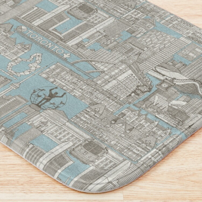 redbubble toronto toile barkchip light blue bath mat sharon turner scrummy