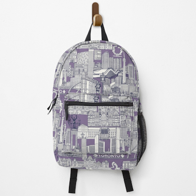 redbubble toronto toile navy blue violet backpack sharon turner scrummy