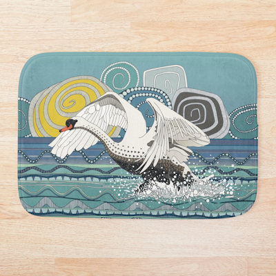 redbubble mute swan bath mat sharon turner