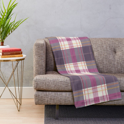 redbubble plaid mana heather blanket sharon turner scrummy