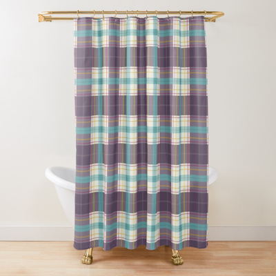 redbubble plaid mana sarong shower curtain sharon turner scrummy