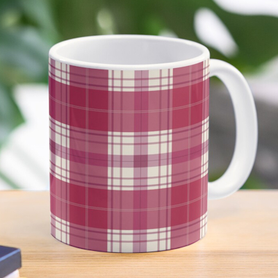 redbubble plaid red mug sharon turner scrummy