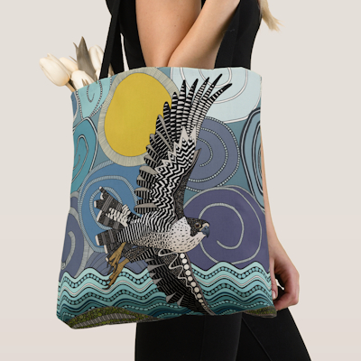 zazzle cornwall peregrine falcon tote bag sharon turner scrummylicious