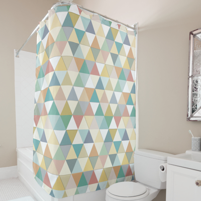 zazzle texture triangles geo shower curtain sharon turner scrummylicious