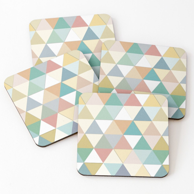 redbubble texture triangle geo coasters sharon turner scrummy