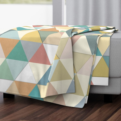 spoonflower texture triangle geo large throw blanket sharon turner scrummy